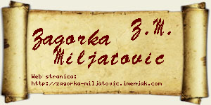 Zagorka Miljatović vizit kartica